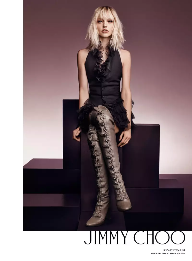 Sasha Pivovarova schittert in Jimmy Choo's herfst-winter 2016 campagne