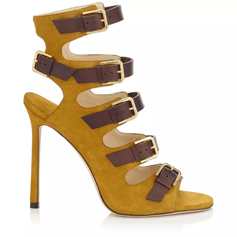 Jimmy Choo Trik Suede Kulit Buckled Sendal