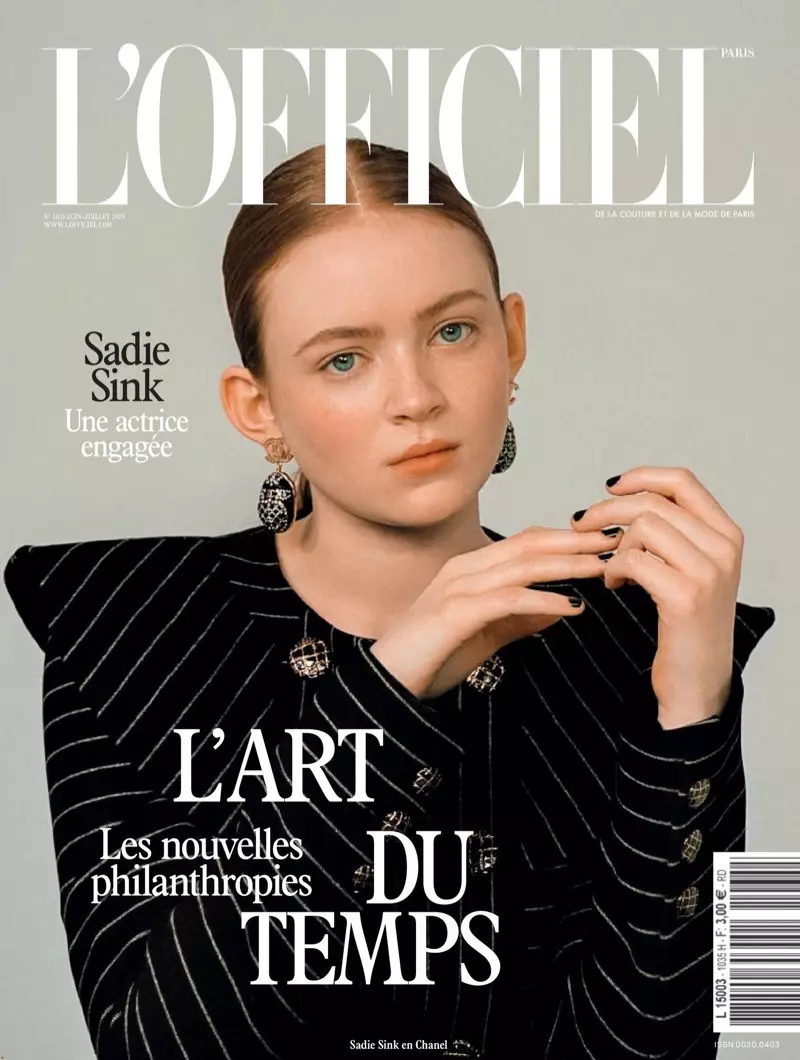 Sadie Sink L'Official Paris 2019 Cover Chanel Fashion Shoot