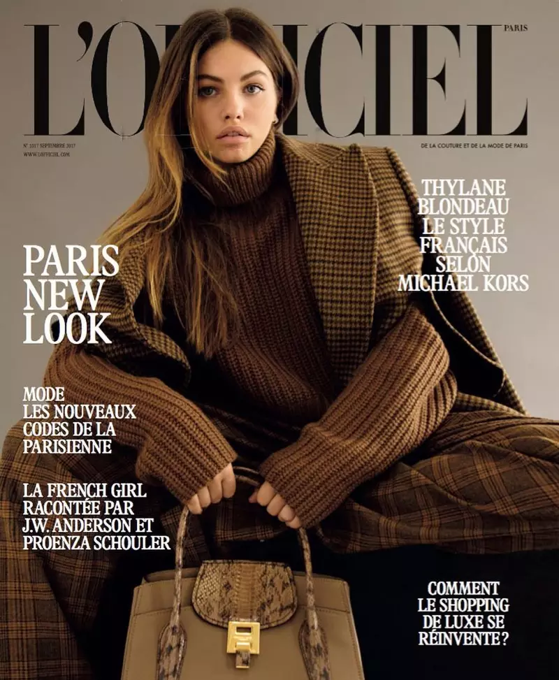 Thylane Blondeau mallintaa Michael Korsin syksyn tyylit L'Officiel Parisille