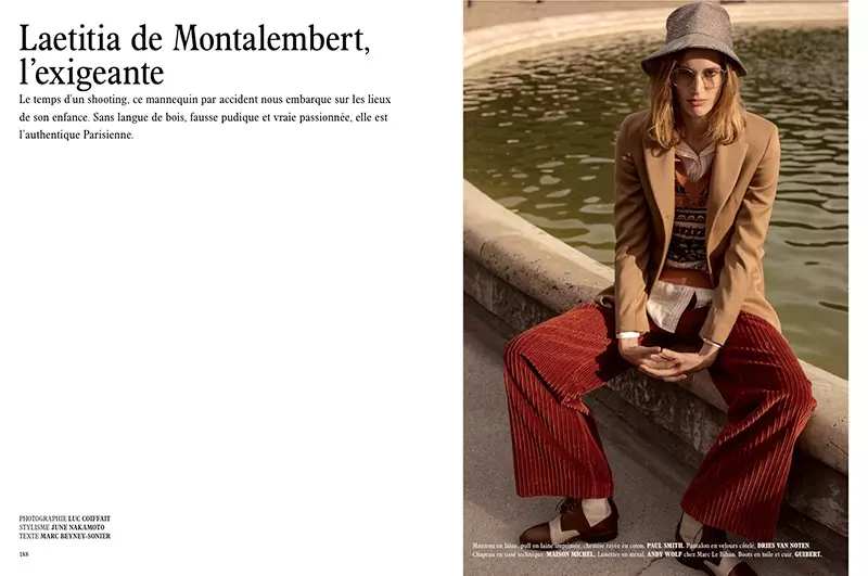 Laetitia de Montalembert מחבקת את סגנון Garçonne עבור L'Officiel Paris