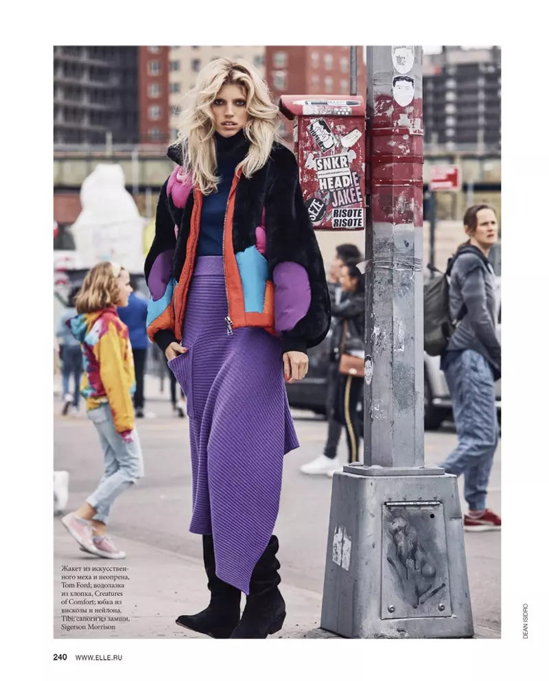 Devon Windsor Models Fall Street Style za ELLE Russia