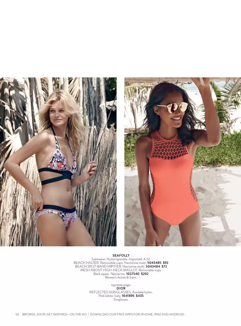 WARNA BENAR: Atasan dan bawahan bikini halter Seafolly (kanan) Baju renang one piece leher tinggi Seafolly