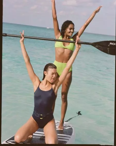 Robin, Nadia & Kennidy Model Solid & Striped Spring 2020 Swimwear