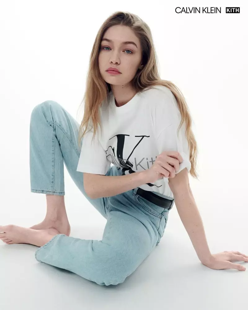 Gigi Hadid gbara egwu na mgbasa ozi Calvin Klein x Kith.