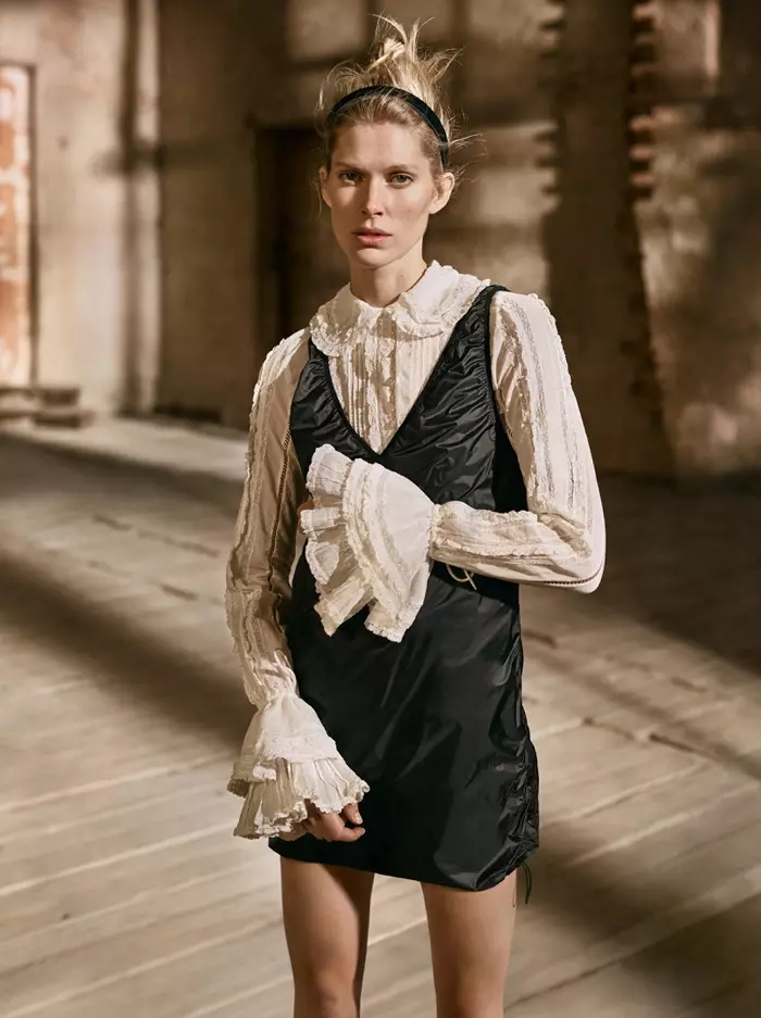 H&M Studio мақта шілтерлі блузка және нейлон үсті