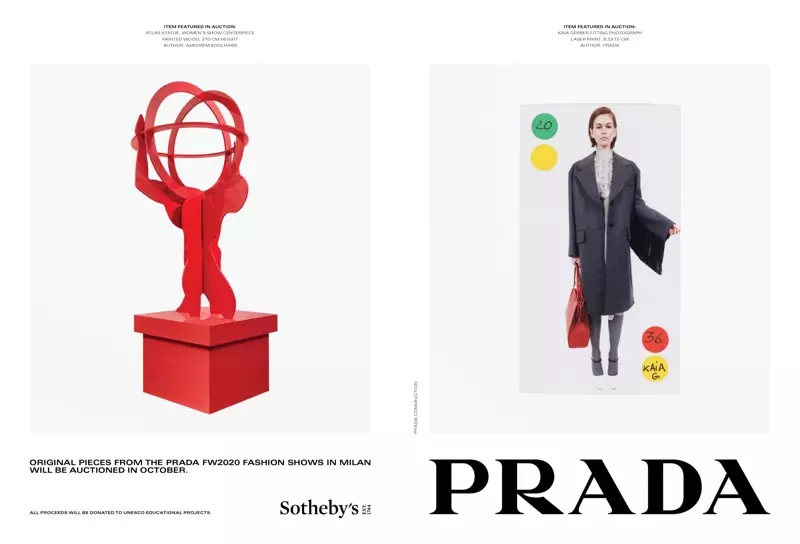 Кая Гербер Prada күзгі-қысқы 2020 науқанының алдында.