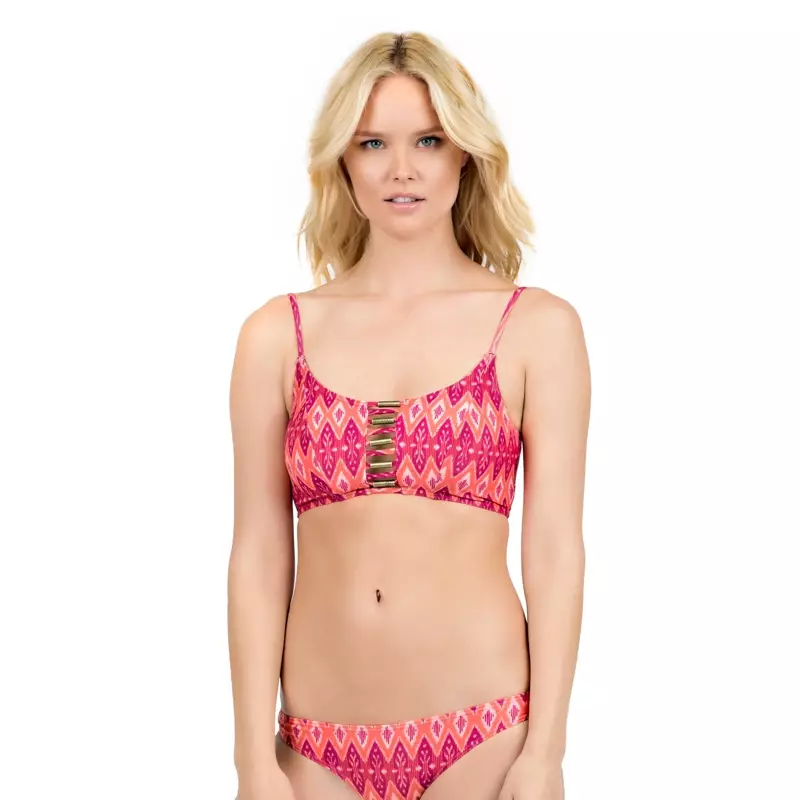 Cleobella Türkiz Ikat Longline Bikini felső