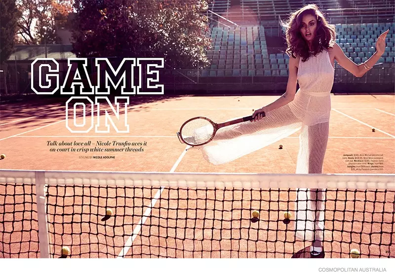 Nicole Trunfio Models Sporty Looks Cosmopolitan Australia