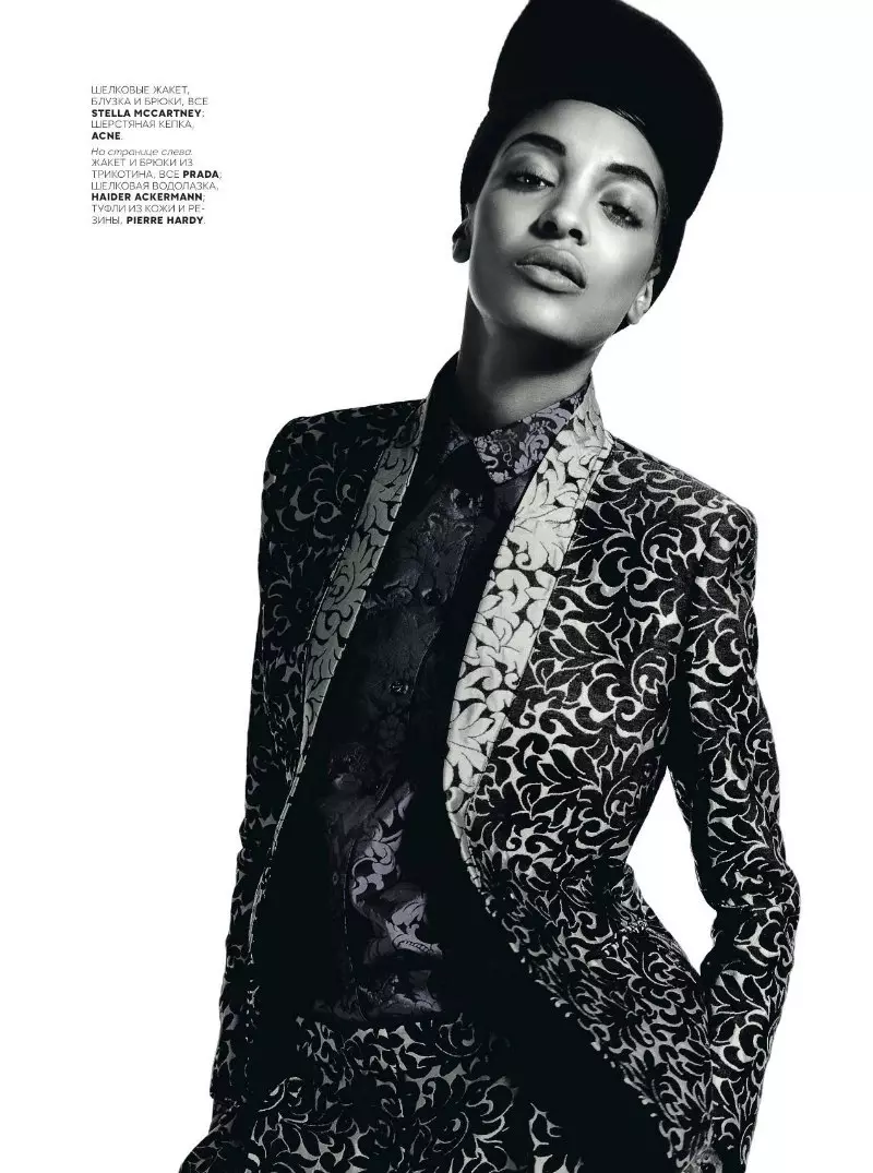 Jourdan Dunn é bonita em padrões para Vogue Rússia outubro 2012 por Richard Bush