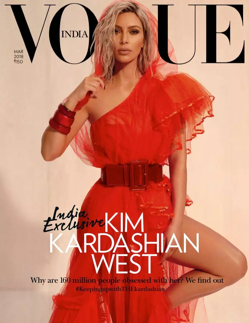 Kim Kardashian op Vogue India maart 2018 Cover