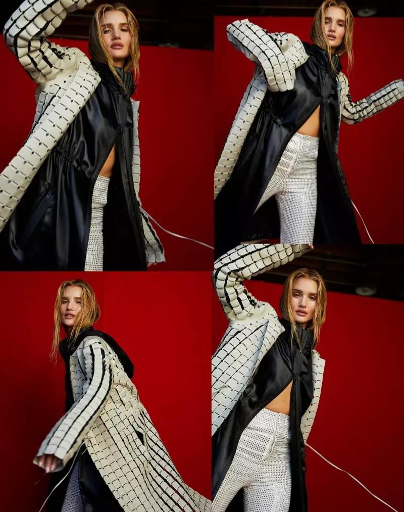 Rosie Huntington-Whiteley Models Sleek Look for Harper's Baza Taiwan