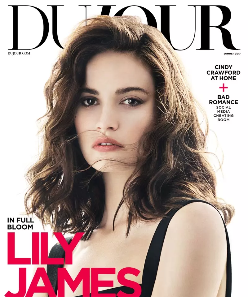 Lily James op DuJour Magazine Summer 2017 Cover