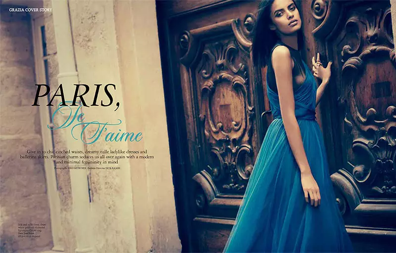 Lakshmi Menon đến Paris in Dior cho buổi chụp hình bìa tháng 10 năm 2012 của Grazia Ấn Độ