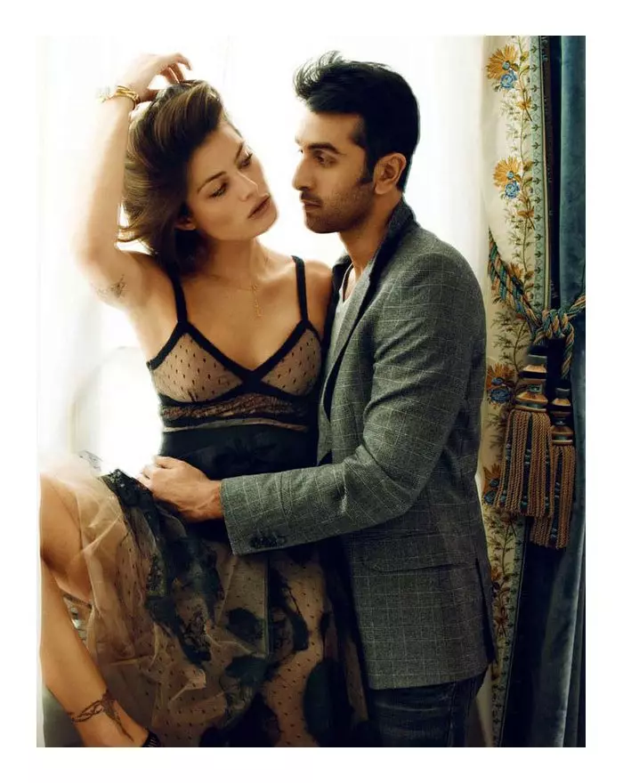 Isabeli Fontana 和 Ranbir Kapoor 由 Marc Hom 为 Vogue India 设计