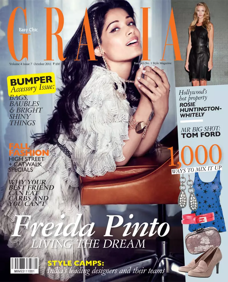 فريدا بينتو لصالح Grazia India أكتوبر 2011