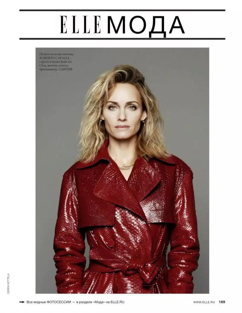 Amber Valletta, ELLE Rusya'nın Sayfalarını Güzelleştiriyor