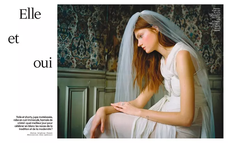 Anastasia Ivanova Models Bridal Fashion for Marie Claire France