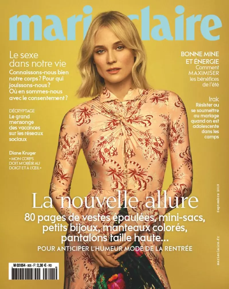 Penggambaran Muka Depan Diane Kruger Marie Claire France 2019