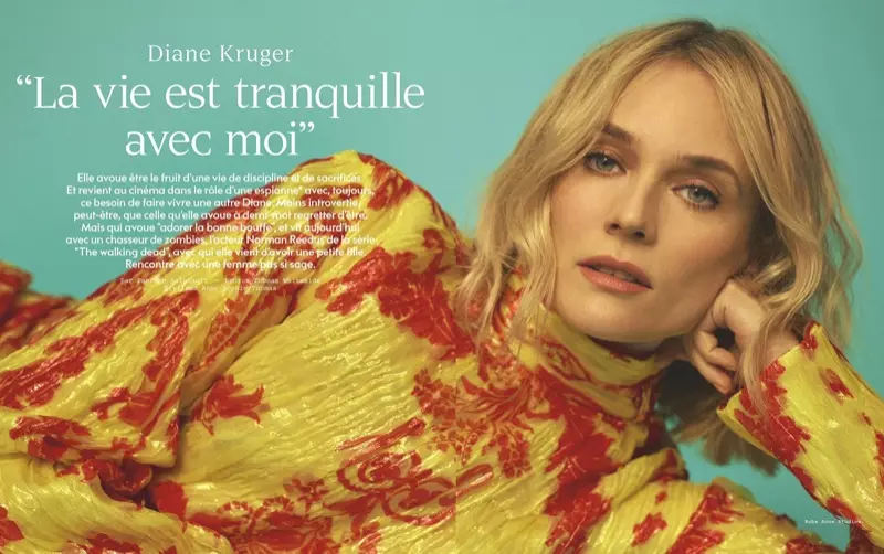 Si Diane Kruger nag-pose sa sinina sa Acne Studios