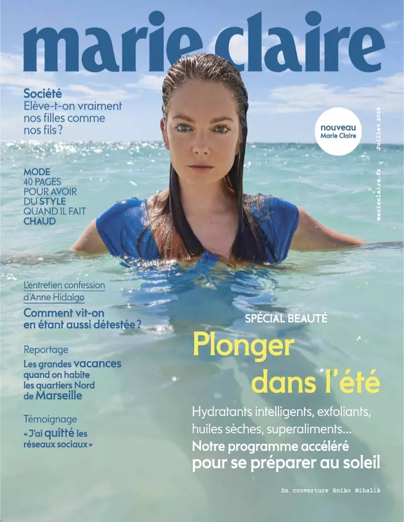 Eniko Mihalik pasineria į Marie Claire France paplūdimio sezoną