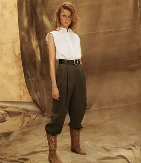 Rianne van Rompaey เป็น Safari Chic ในโฆษณา Massimo Dutti Spring 2019