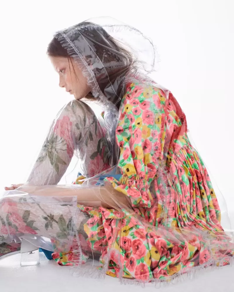 Sara Grace Wallerstedt Charms in Floral Fashions for Vogue China