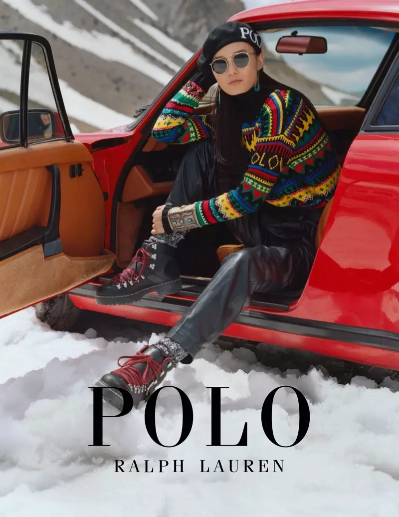 Chunjie Liu pozas por la kampanjo Polo Ralph Lauren Holiday 2019