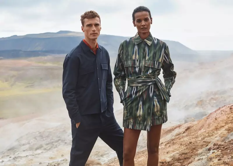 Liya Kebede og Clement Chabernaud leika í herferð Mango Committed haust-vetur 2017