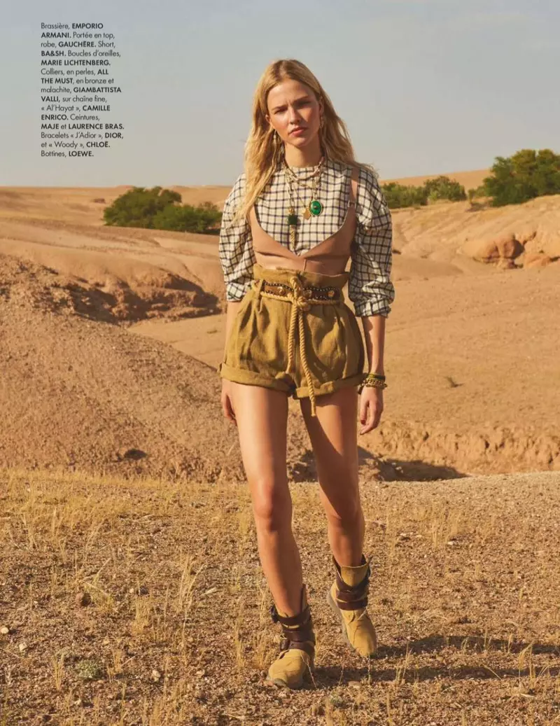 Sasha Luss Yn Mynd Ar Daith Ffordd Anialwch i ELLE France