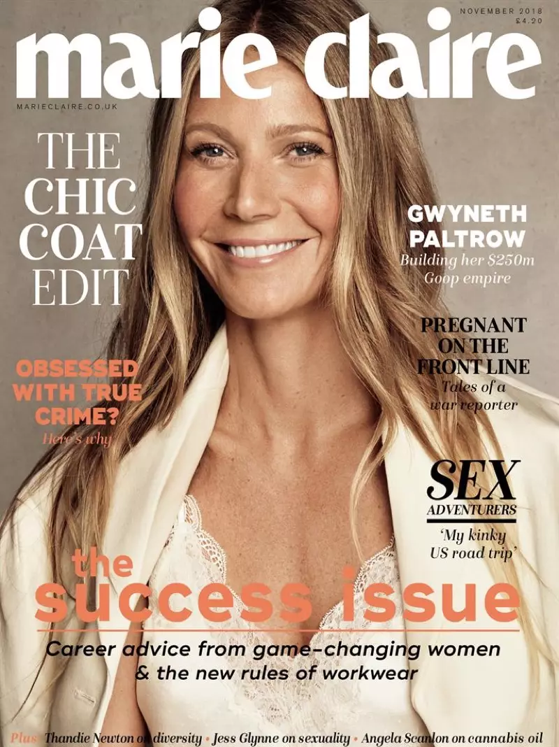 Gwyneth Paltrow ntawm Marie Claire UK Kaum Ib Hlis 2018 Cover