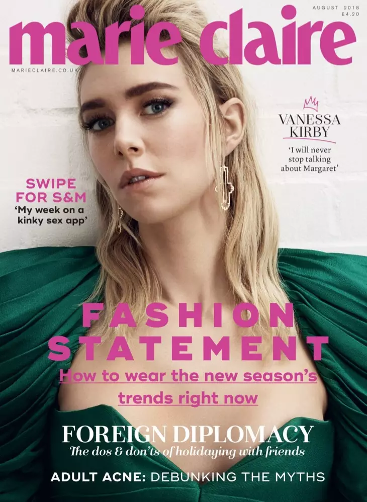 Vanessa Kirby on Marie Claire UK สิงหาคม 2018 Cover