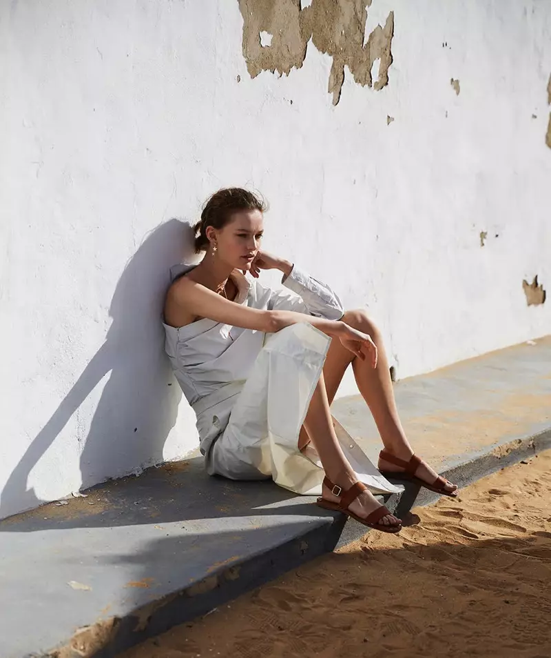 Sara Van der Hoek Poses in Summer Whites for Marie Claire Netherlands