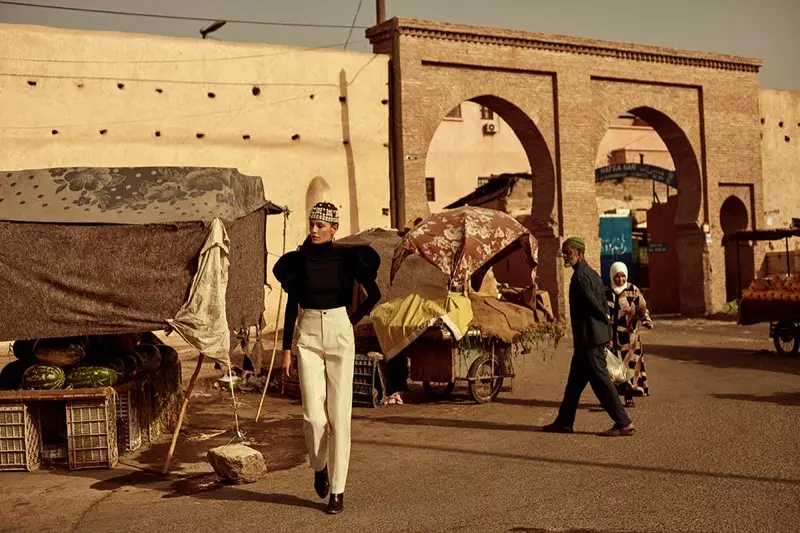 Nadja Bender poseert in Marokko voor TELVA Magazine
