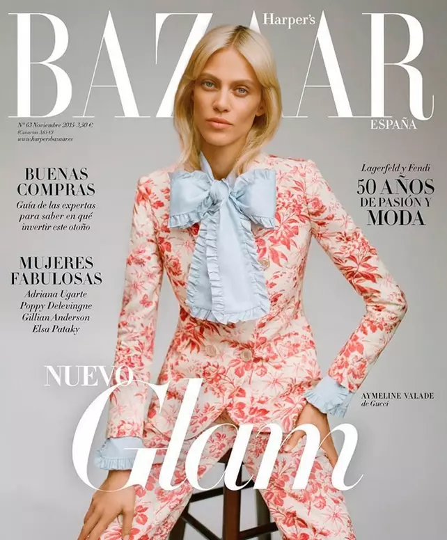 Aymeline Valade on Harper's Bazaar Spain November 2015 cover