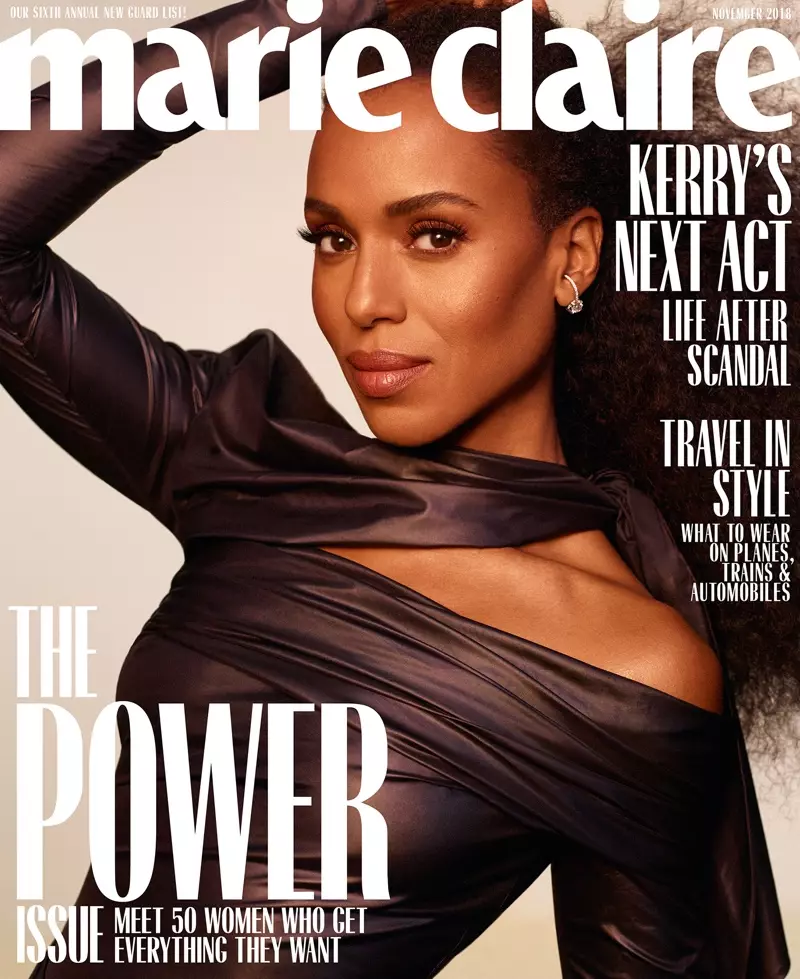 Kerry Washington sou Marie Claire US Oktòb 2018 Cover