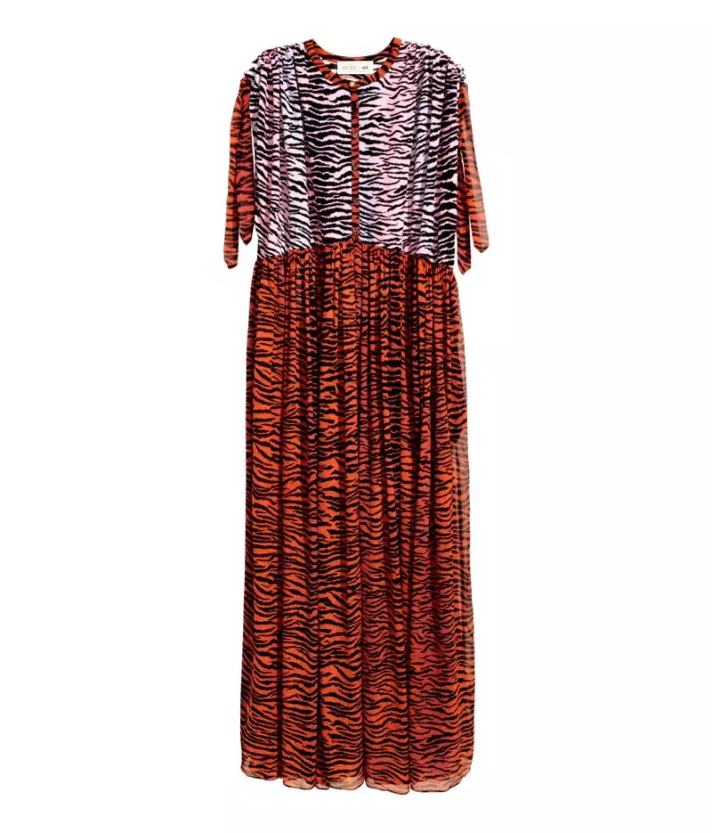 Kenzo pre H&M dlhé hodvábne šifónové šaty