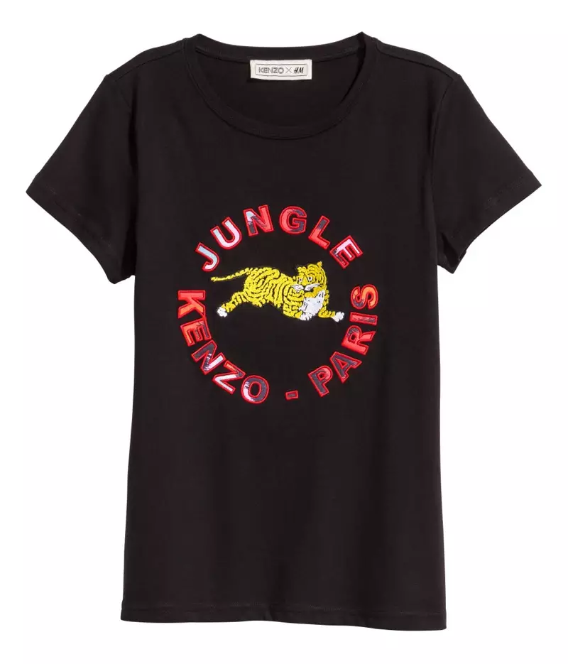 Kenzo untuk T-Shirt H&M dengan Appliques