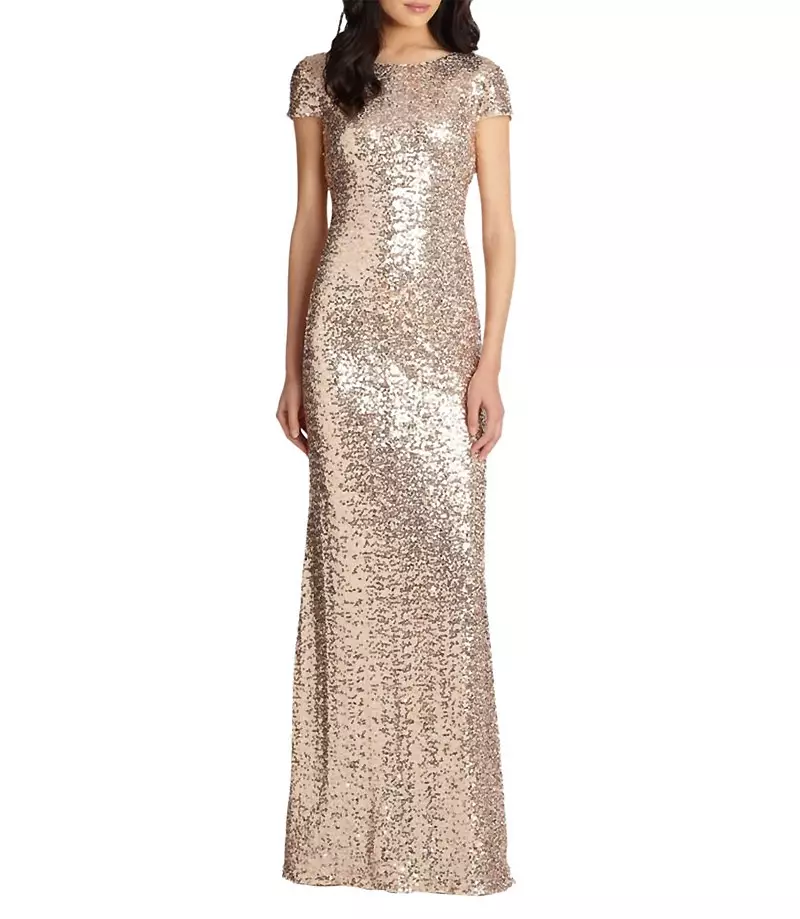 Badgley Mischka Sequin-Cowl Back Gown $ 615