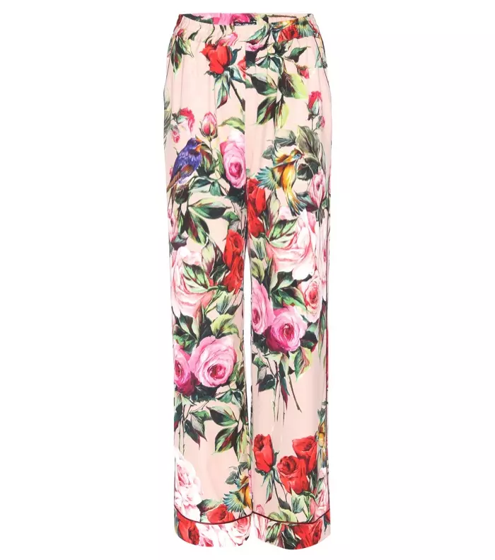 Dolce & Gabbana Pantalón Seda Estampado Floral