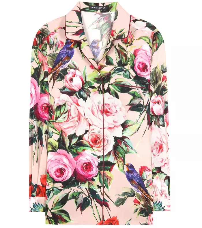 Dolce & Gabbana Blusa De Seda Con Estampado Floral