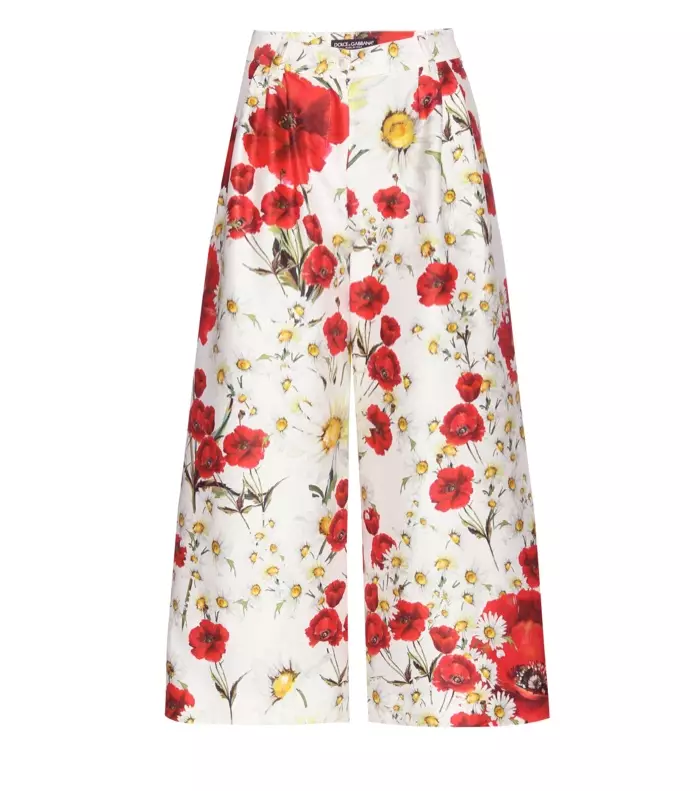 Dolce & Gabbana Floral Print Silk & Cotton Culottes