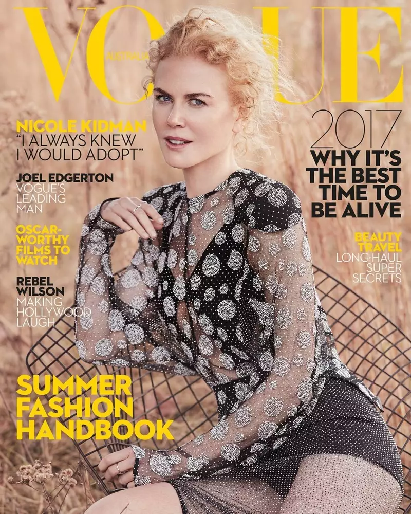 Nikol Kidman Vogue Australia uchun bahorgi kollektsiyalarda ochiq havoda boshchilik qiladi