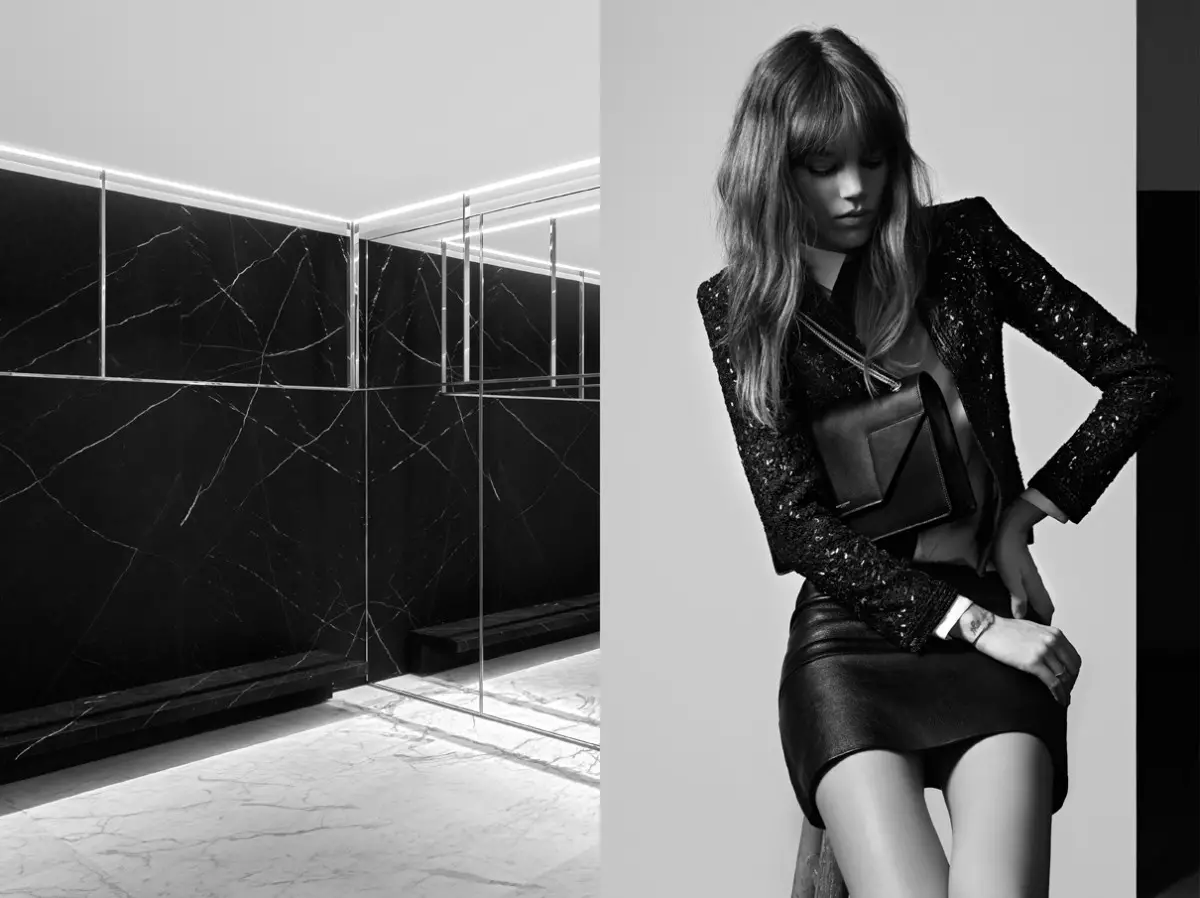 Hedi Slimane ၏ Saint Laurent ဆောင်းဦးအကြို 2013 လှုပ်ရှားမှုတွင် Freja Beha Erichsen ကြယ်ပွင့်များ