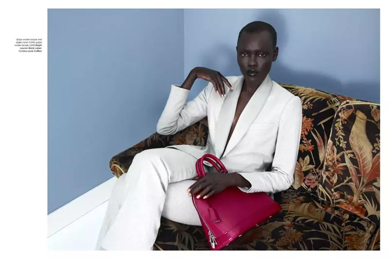 Grace Bol Dons Elegant Pantsuits for Elle Netherlands August 2012