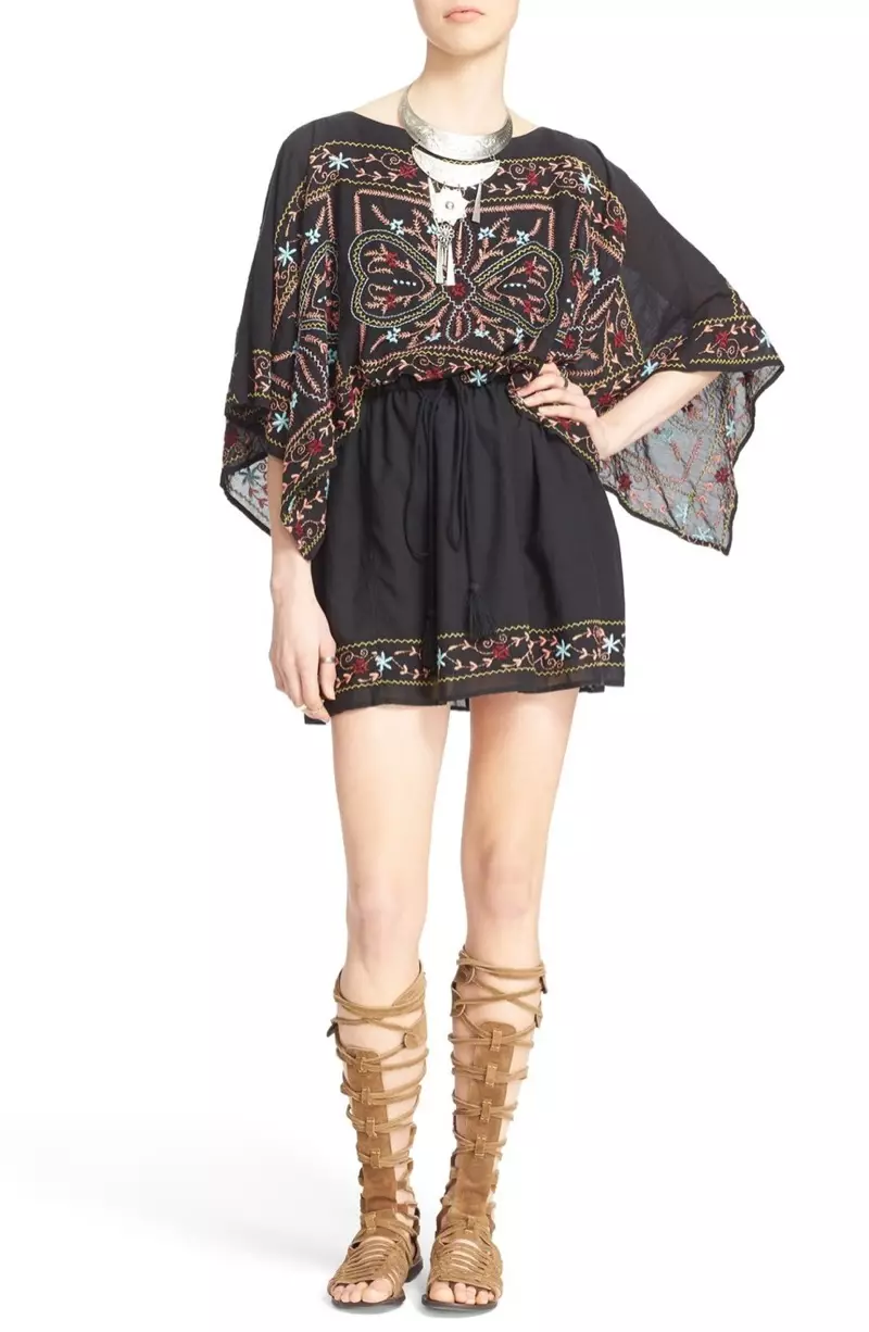 Jalma Gratis Sheer Batiste Embroidered Tunic Dress