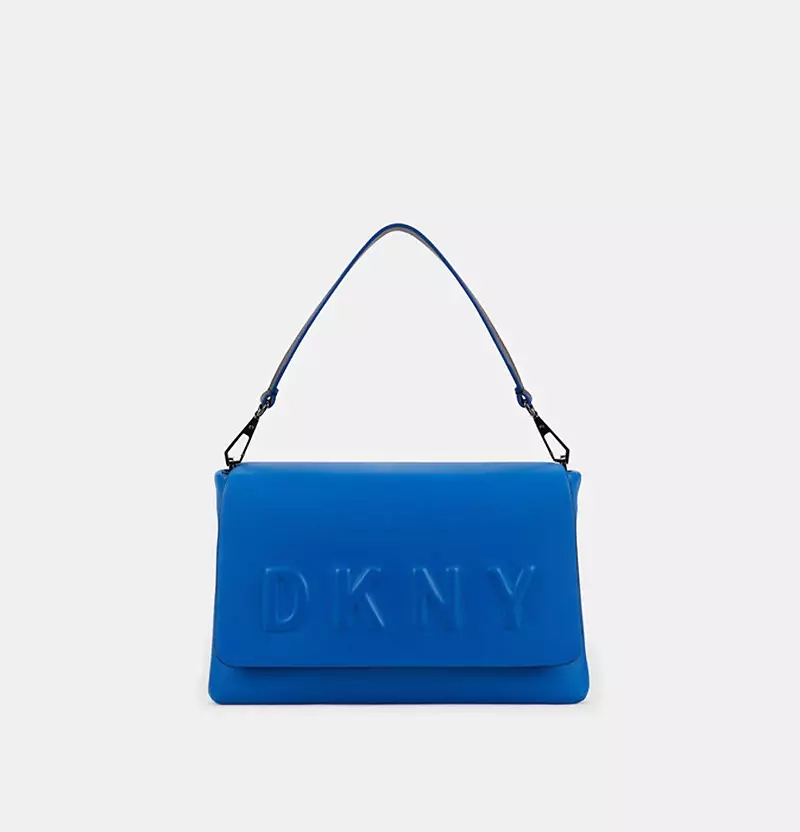 DKNY 네오프렌 본디드 램 나파 가죽 숄더 백