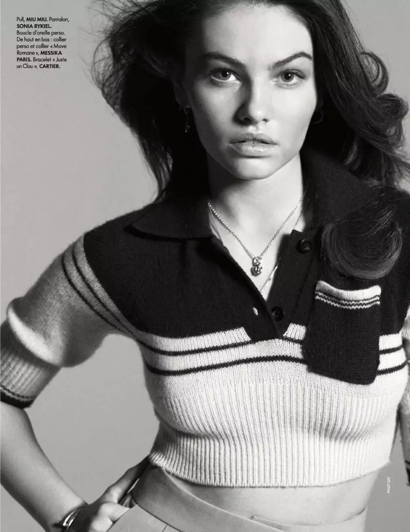 Thylane Blondeau draagt moeiteloos chique looks voor ELLE France