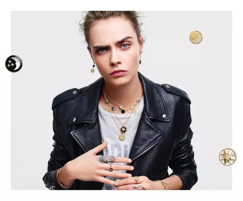 Cara Delevingne Dior Lucky Charms juvelyrikos kampanija