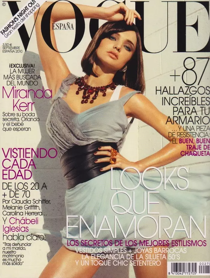 Miranda také zdobila v září 2010 obálku španělského Vogue ten stejný měsíc